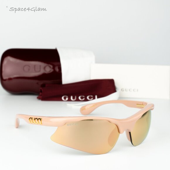 Gucci Women Sunglasses Pink Mirror Mask GG1774S 004 BRAND NEW